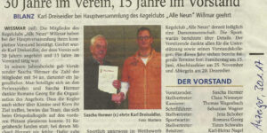 30 Jahre im Verein, 15 Jahre im Vorstand