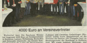 4000 Euro an Vereinsvertreter