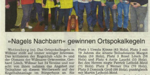 "Nagels Nachbarn" gewinnen Ortspokalkegeln